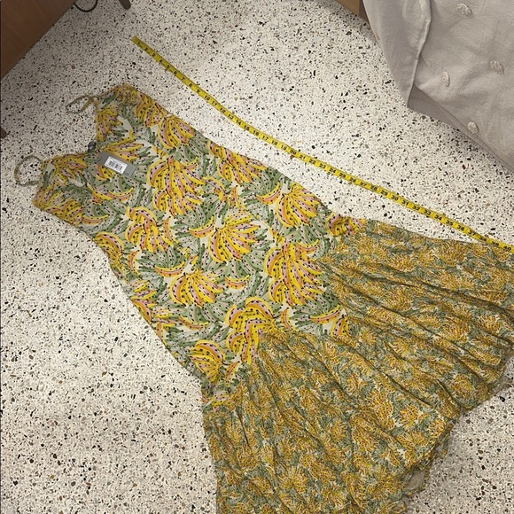 NWT Conditions Apply Ellianna ruffled slip maxi banana yellow dress XS - Picture 6 of 8